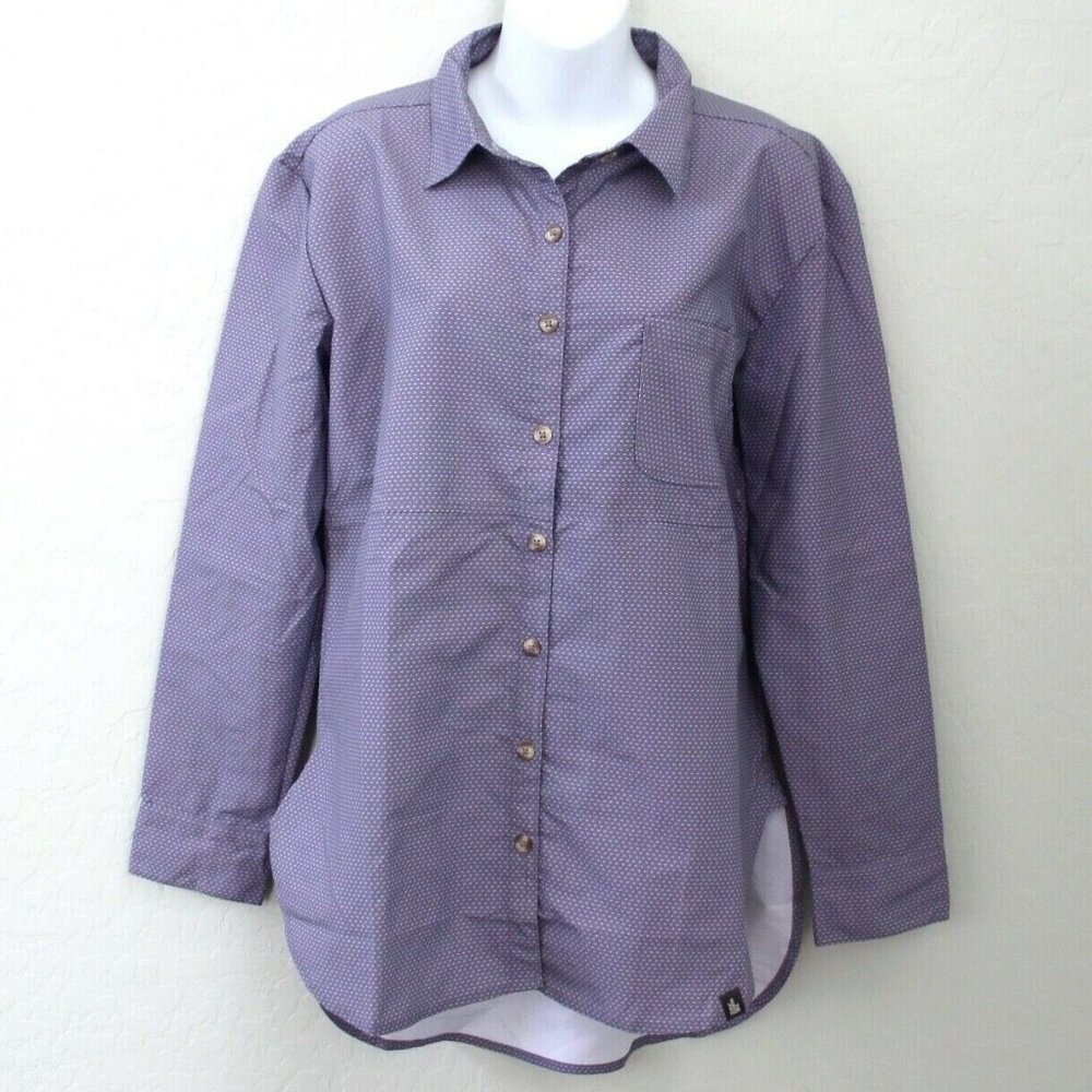 The North Face Long Sleeve Stevie Woven Button Down Tunic Shirt Purple Size L